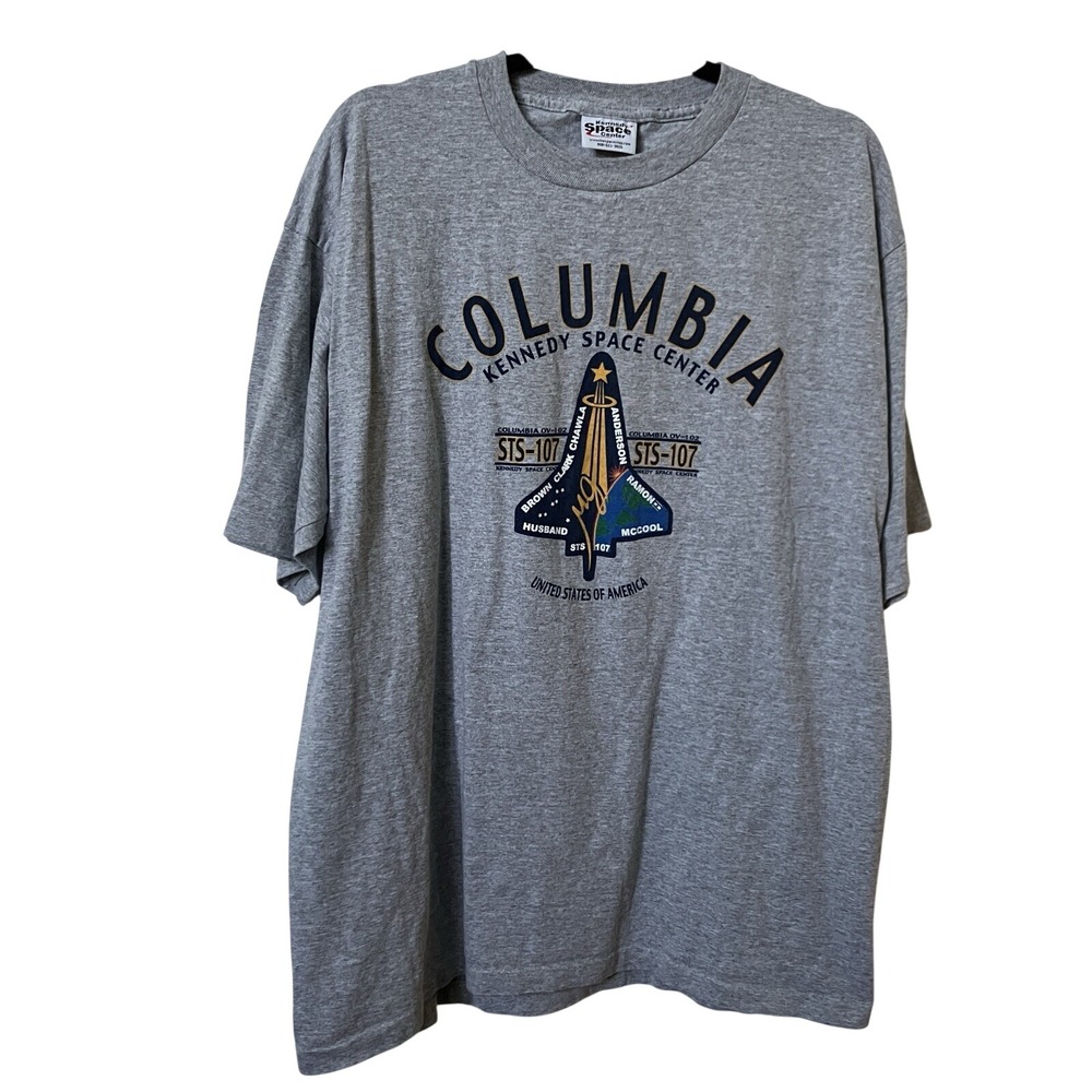 Vintage Kennedy Space Center Columbia T-shirt Gray XL Made in USA 90's